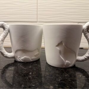KINTO JAPAN Mugtail Cat Elegant White Animal Embossed Mugs